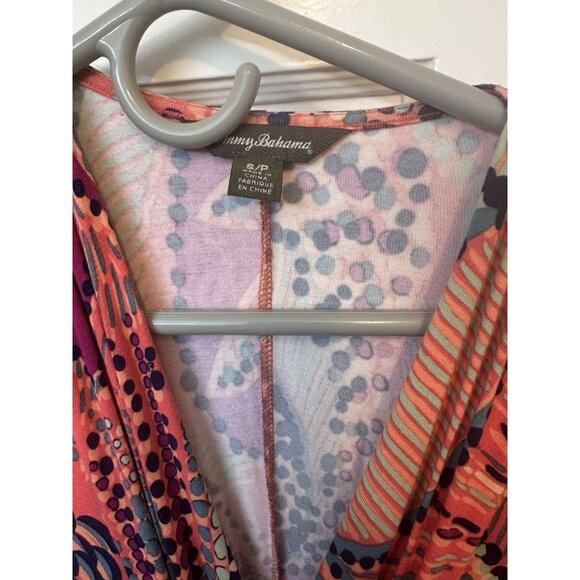 TOMMY BAHAMA Maxi Dress Small Tropical Sleeveless V-Neck Twist Pullover Hawaiian - Picture 2 of 6